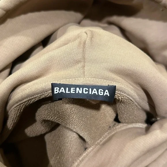 Balenciaga Khaki / Brown Mailbox Letter Logo Pullover Hoodie
